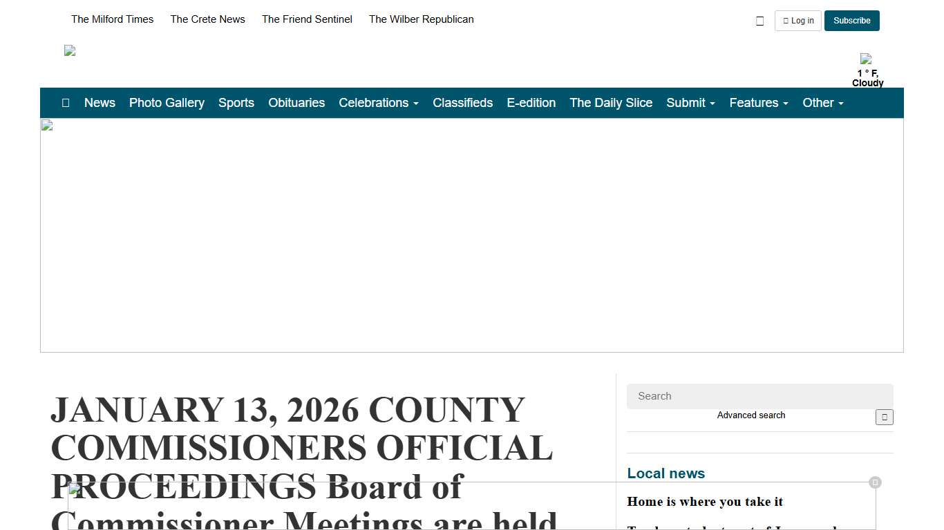 JANUARY 13, 2026 COUNTY COMMISSIONERS OFFICIAL PROCEEDINGS Board of Commissioner Meetings are held each Tuesday morning in the Seward County Courthouse at 9:00 a.m., except for the first Tuesday of … Seward Independent