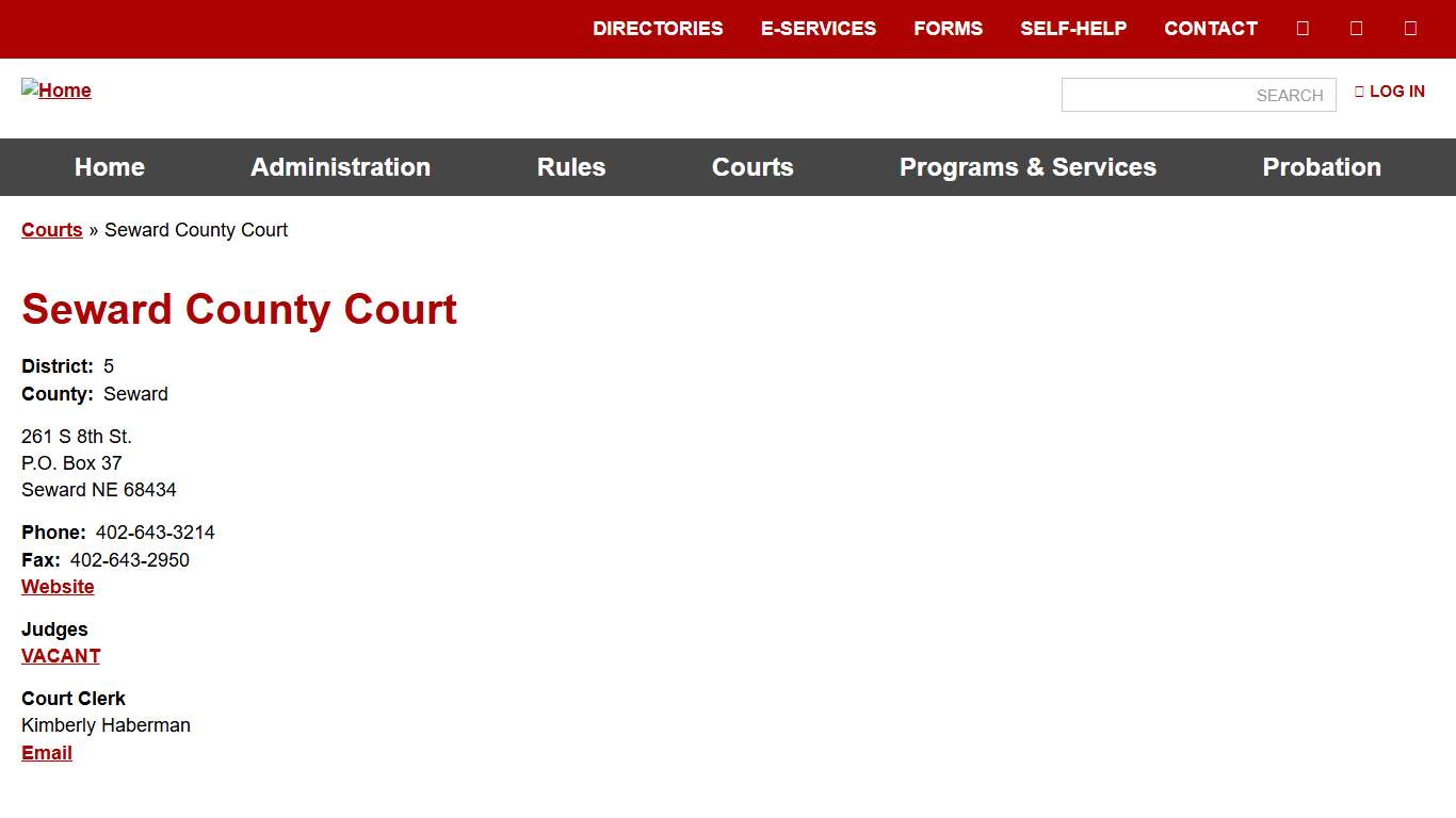 Seward County Court Nebraska Judicial Branch