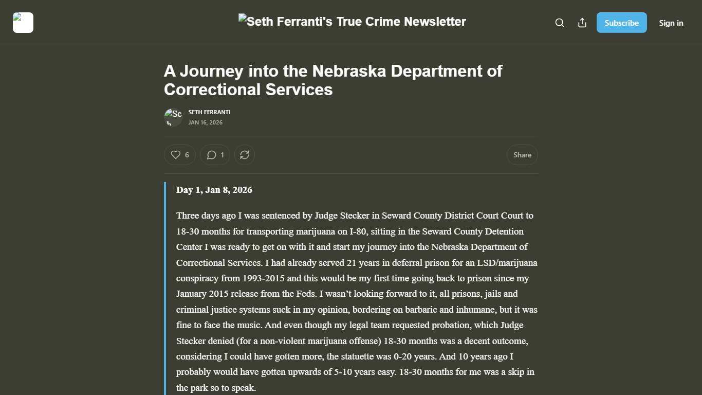 A Journey into the Nebraska Department of Correctional Services